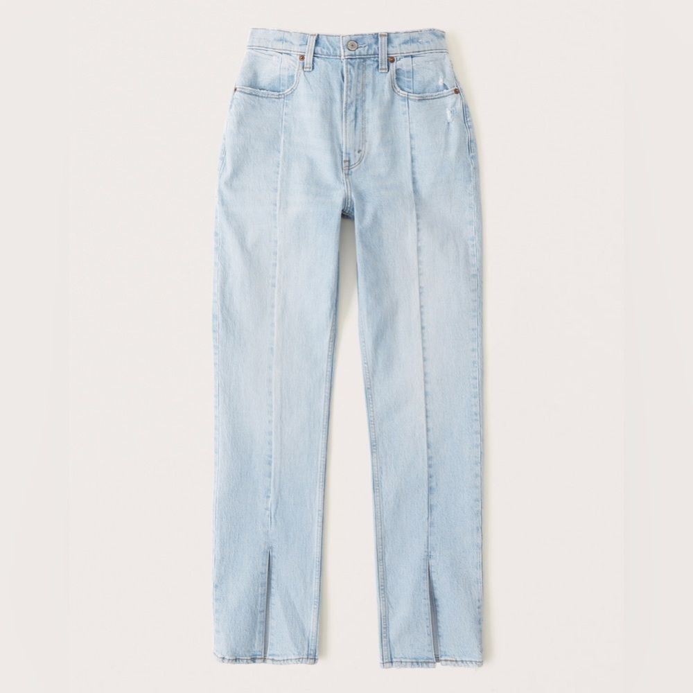 NWT Abercrombie Women’s The Skinny High Rise Split Hem Jeans Size 10 Long